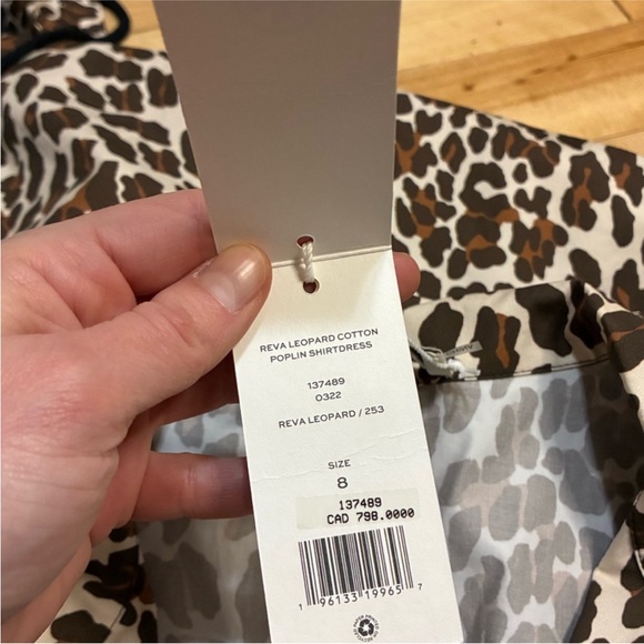 NEW. Tory Burch Reva Leopard Cotton Poplin Shirtdress. NWT - Picture 3 of 4